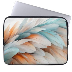 Abstrakter Federfluss – Sanfte Eleganz Laptopschutzhülle