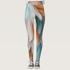 Abstrakter Federfluss – Sanfte Eleganz Leggings