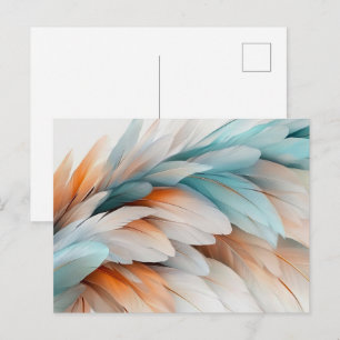 Abstrakter Federfluss – Sanfte Eleganz Postkarte
