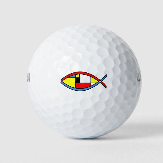 Abstrakter Fisch Golfball (Vorderseite)