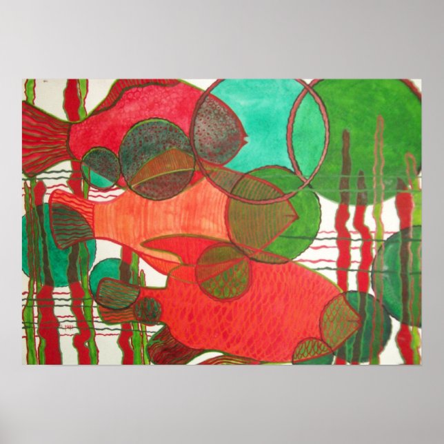 Abstrakter Fisch Poster (Vorne)