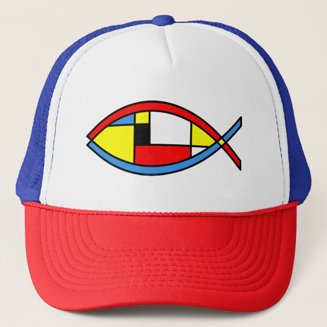 Abstrakter Fisch Truckerkappe (Vorderseite)