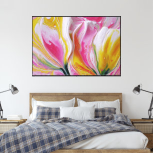 Abstrakter floraler Leinwand-Dekor – Moderne Blume Leinwanddruck
