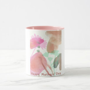 Abstrakter floraler Wash am Tag der glücklichen Mü Tasse