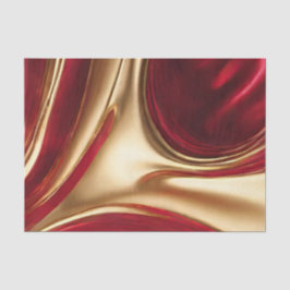 Abstrakter Flow Art-Red und Gold- Seidenpapier
