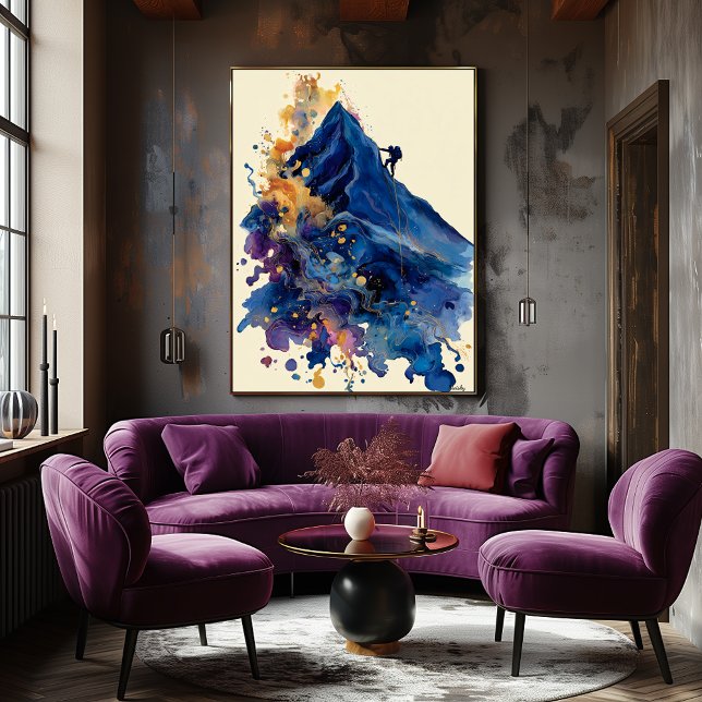 Abstrakter Fluid-Tinte-Fels-Kletterer – Moderne Be Poster (Von Creator hochgeladen)