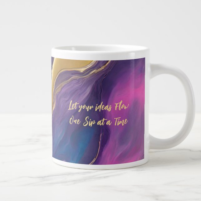 Abstrakter Fluss Art-Motivierend- Jumbo-Tasse (Rechts)