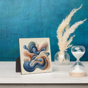 Abstrakter Fluss - Earth & Blue Ribbon Art Fotoplatte