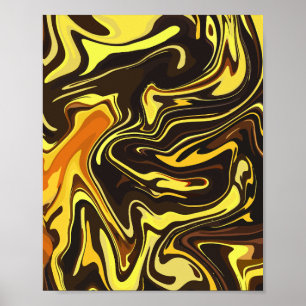 Abstrakter Fluss warmer Töne Poster