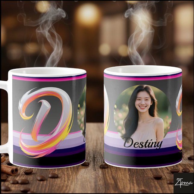 Abstrakter flüssiger Buchstabe D Neonpinsel Kaffeetasse (This is a sample design. There are several models to choose from, with the name and color changed.
)