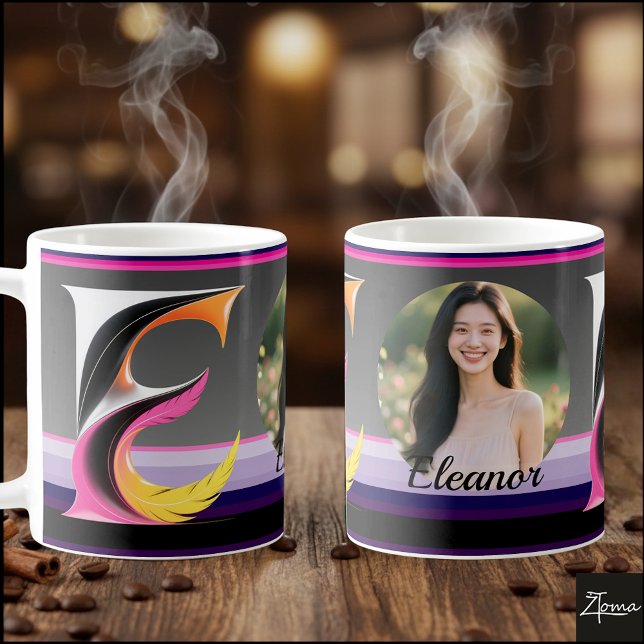 Abstrakter flüssiger Buchstabe E Neonfeder Kaffeetasse (This is a sample design. There are several models to choose from, with the name and color changed.
)