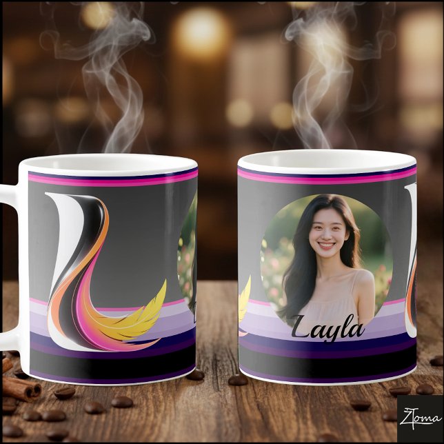 Abstrakter flüssiger Buchstabe L Neonfeder Kaffeetasse (This is a sample design. There are several models to choose from, with the name and color changed.
)