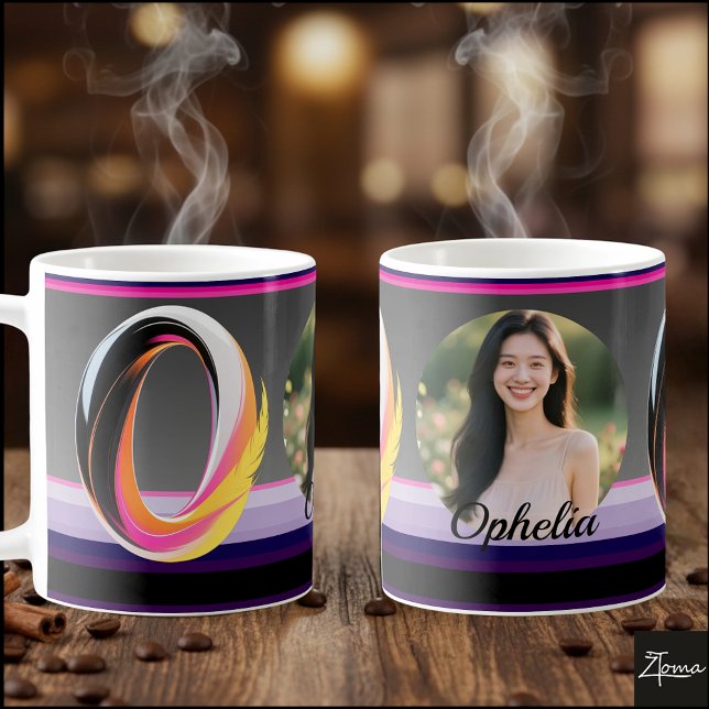 Abstrakter flüssiger Buchstabe O Neonfeder Kaffeetasse (This is a sample design. There are several models to choose from, with the name and color changed.
)