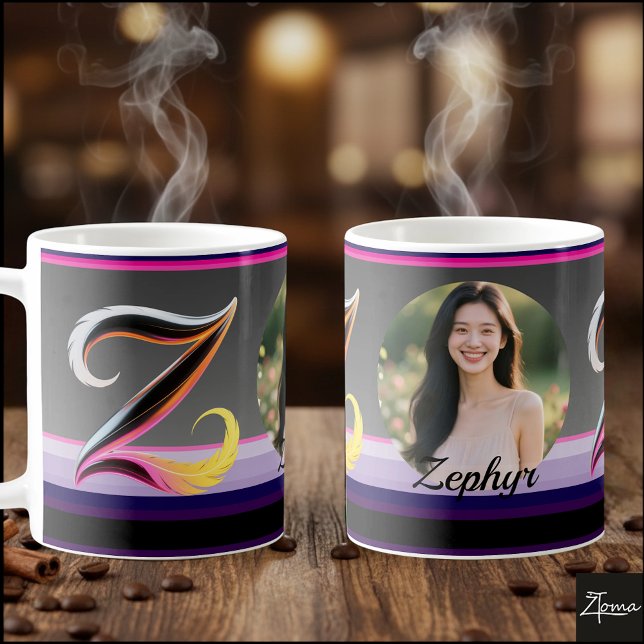 Abstrakter flüssiger Buchstabe Z Neonfedern Kaffeetasse (This is a sample design. There are several models to choose from, with the name and color changed.
)