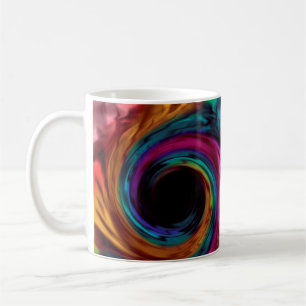 Abstrakter Flüssigkeitswirbel helle dunkle Farben  Kaffeetasse
