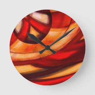 Abstrakter Fraktal-Kreis Poster Druck Runde Wanduhr