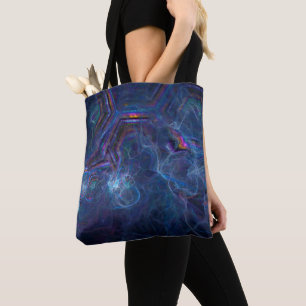 Abstrakter Fraktal-Nebel und geometrischer Morph Tasche