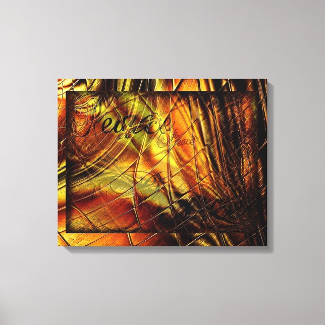 Abstrakter Friede mit verglasten Canvas Leinwanddruck (Vorderseite)