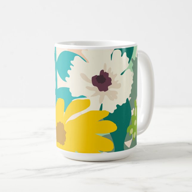 Abstrakter Frühling Florals Moderne Wohngestaltung Kaffeetasse (VorderseiteRechts)