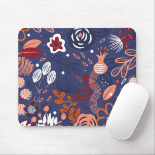 Abstrakter Frühling Lila Blumenmuster Mousepad