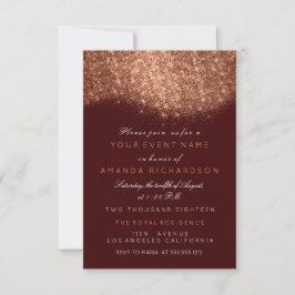 Abstrakter Funkelnd Glitzer Kupfer Rose Gold Burgu Einladung