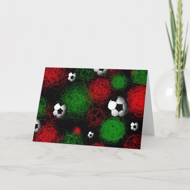 Abstrakter Fußball2 - Weihnachts-/Weihnachtskarte Feiertagskarte (Vorderseite)