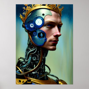 Abstrakter, futuristischer Cybernetic King Poster