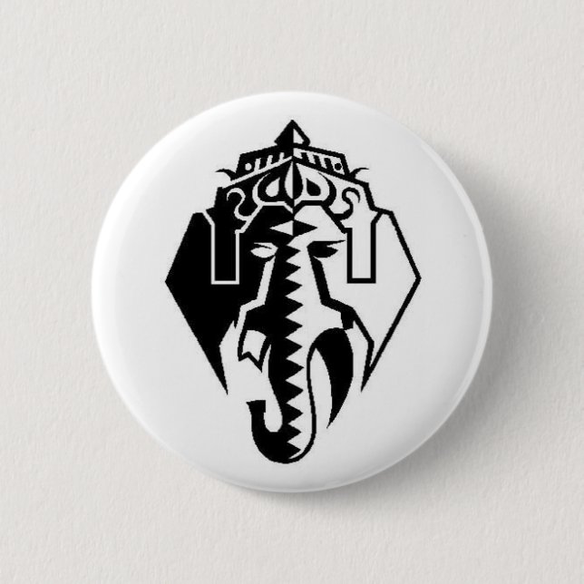 Abstrakter Ganesh Knopf Button (Vorderseite)