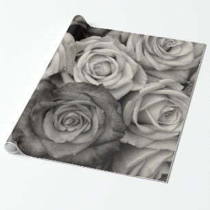 Abstrakter Garten White Roses Geschenkpapier
