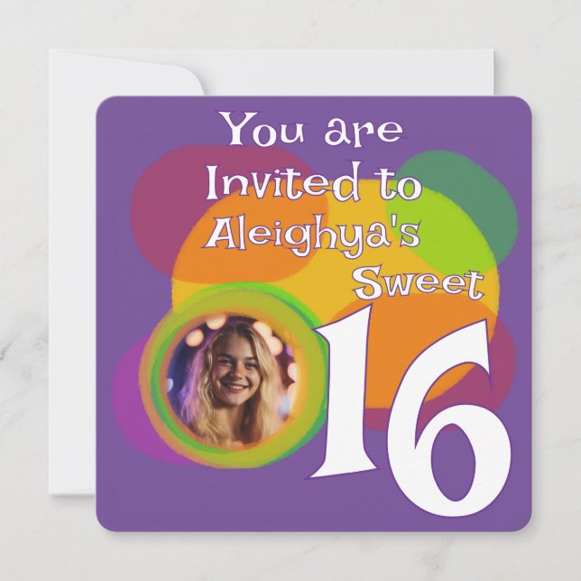 Abstrakter Geburtstag Einladung (Vorderseite)