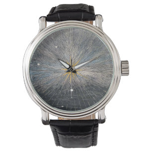 Abstrakter gelber Sternenexplosion Mystischer Himm Armbanduhr