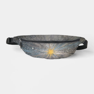 Abstrakter gelber Sternenexplosion Mystischer Himm Bauchtasche