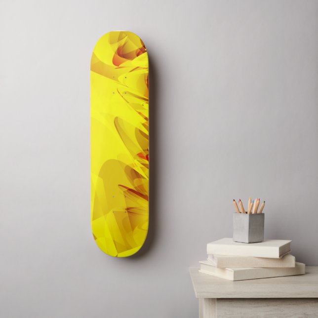Abstrakter Gelbschwanz Skateboard (Wandkunst)