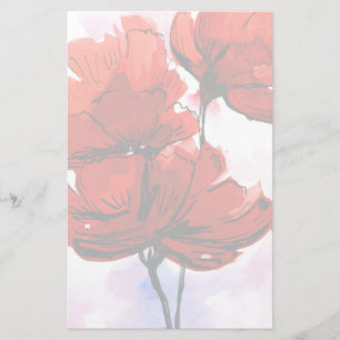 Abstrakter gemalter Blumenhintergrund 2 Briefpapier