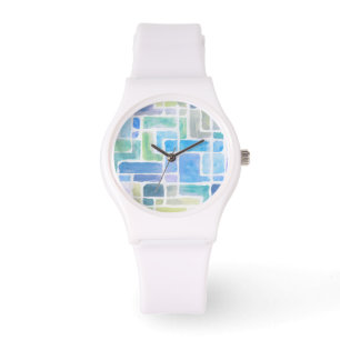 Abstrakter gemalter Watercolorhintergrund Armbanduhr