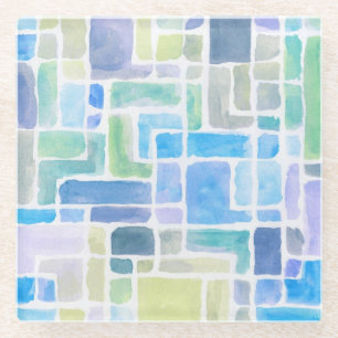 Abstrakter gemalter Watercolorhintergrund Glasuntersetzer