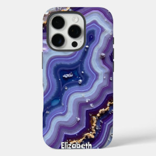 Abstrakter Geodatenfluss mit Gold iPhone 16 Pro Hülle