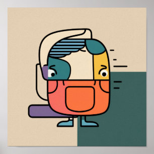 Abstrakter geomatrischer Mensch Poster