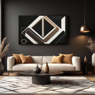Abstrakter geometrischer Diamant Moderner Bauhaus Leinwanddruck