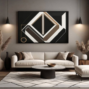 Abstrakter geometrischer Diamant Moderner Bauhaus Poster