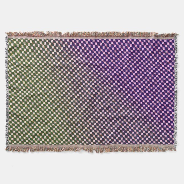 Abstrakter geometrischer Gradienten-Karo-Muster 12 Decke (Vorderseite)