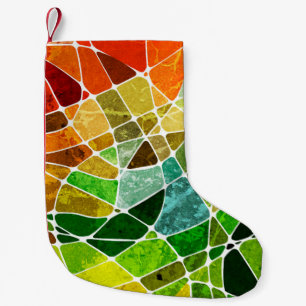 abstrakter geometrischer Grunge-Hintergrundpattern Kleiner Weihnachtsstrumpf