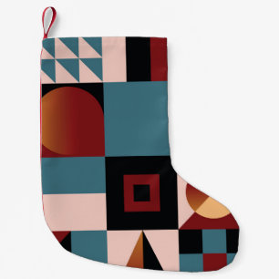 Abstrakter, geometrischer Hintergrund, farbig, sch Kleiner Weihnachtsstrumpf