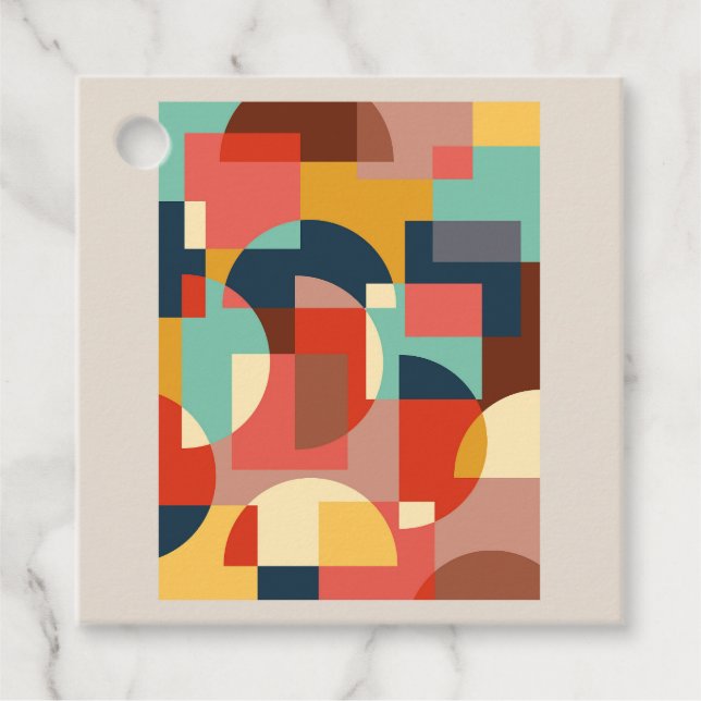 Abstrakter geometrischer Hintergrund Geschenkanhänger (Vorderseite)