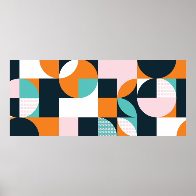 Abstrakter geometrischer Hintergrund mit Quadraten Poster (Vorne)