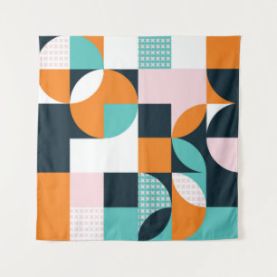Abstrakter geometrischer Hintergrund mit Quadraten Wandteppich