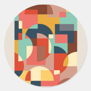 Abstrakter geometrischer Hintergrund Runder Aufkleber