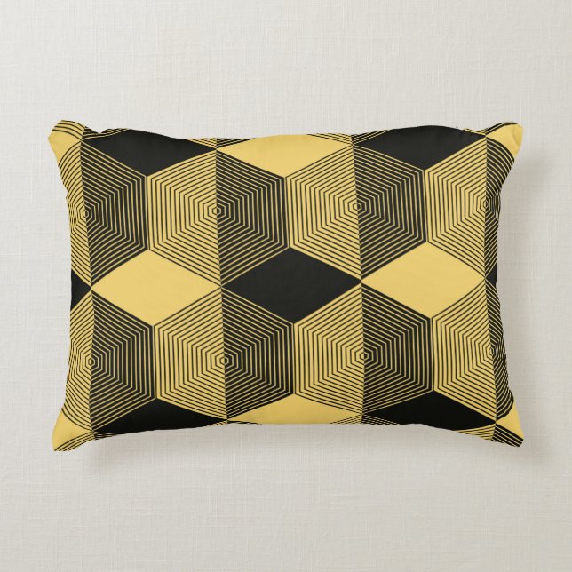 Abstrakter geometrischer Hintergrund. Sechseckgefl Dekokissen (Vorderseite)