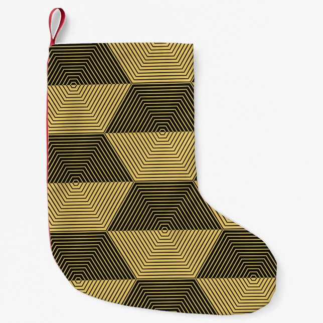 Abstrakter geometrischer Hintergrund. Sechseckgefl Kleiner Weihnachtsstrumpf (Vorderseite)