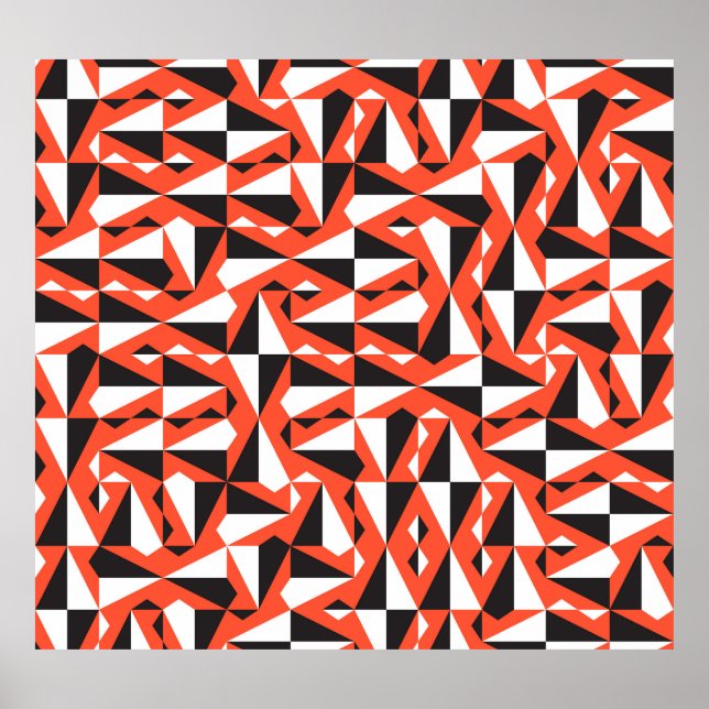 Abstrakter geometrischer Pinsel: Vintages Muster Poster (Vorne)